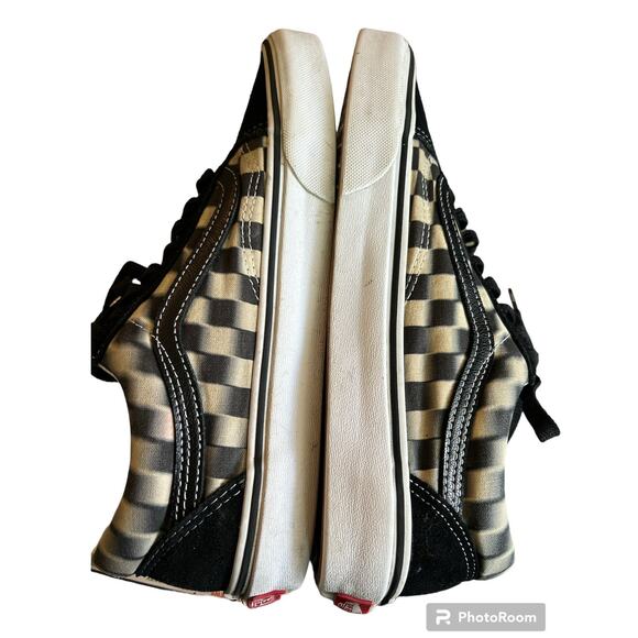 Vans Unisex Athletic Shoes Black Beige Checkered Low Top Lace Up M 8 W 9.5 - Picture 4 of 9